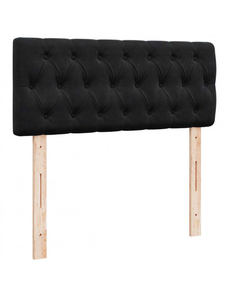Struttura Letto Pouf con Materasso Nero 120x200 cm Velluto
