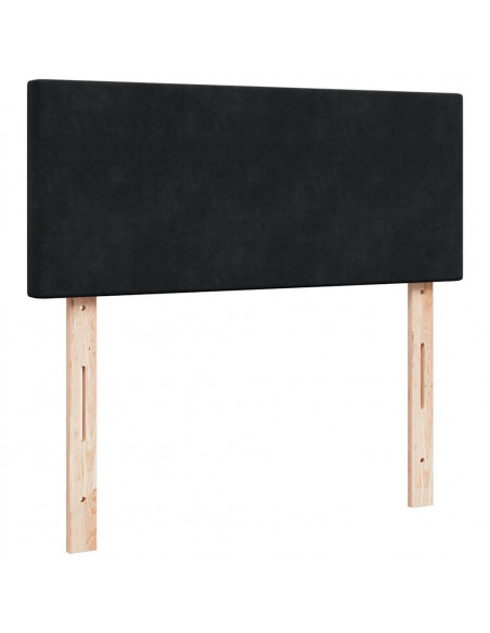 Struttura Letto Pouf con Materasso Nero 120x200 cm Velluto