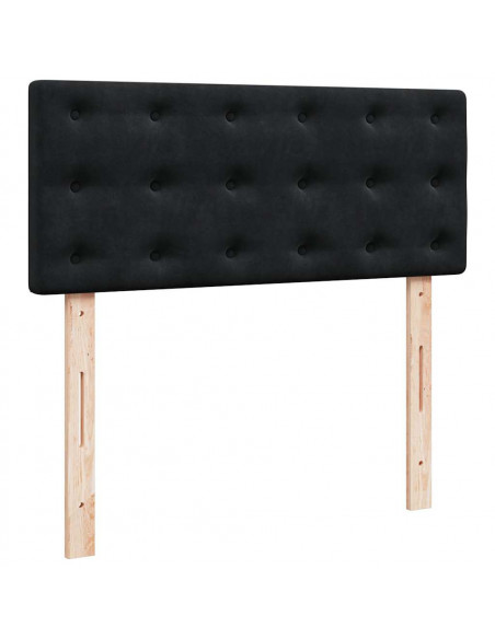 Struttura Letto Pouf con Materasso Nero 120x200 cm Velluto