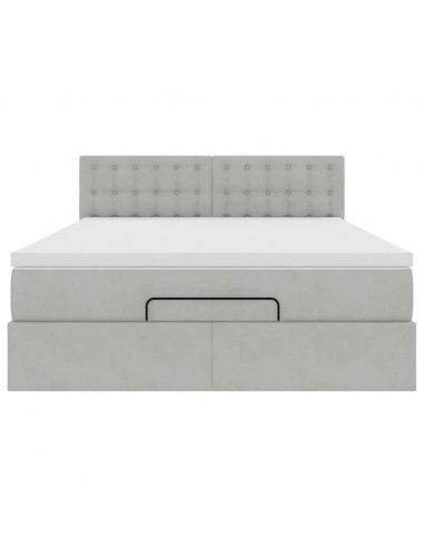 Struttura Letto Pouf con Materasso 140x190 cm Velluto