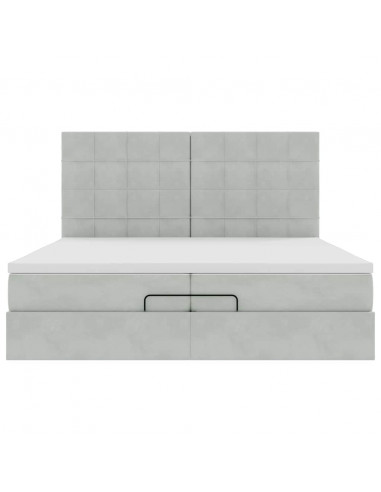 Struttura Letto Pouf con Materassi 200x200 cm Velluto