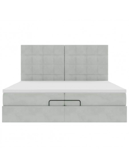 Struttura Letto Pouf con Materassi 200x200 cm Velluto