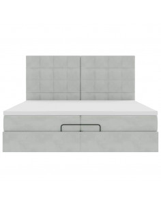 Struttura Letto Pouf con Materassi 200x200 cm Velluto 2