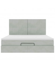 Struttura Letto Pouf con Materassi 200x200 cm Velluto 2