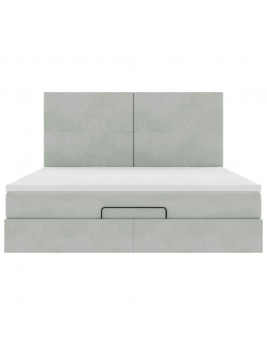 Struttura Letto Pouf con Materassi 200x200 cm Velluto