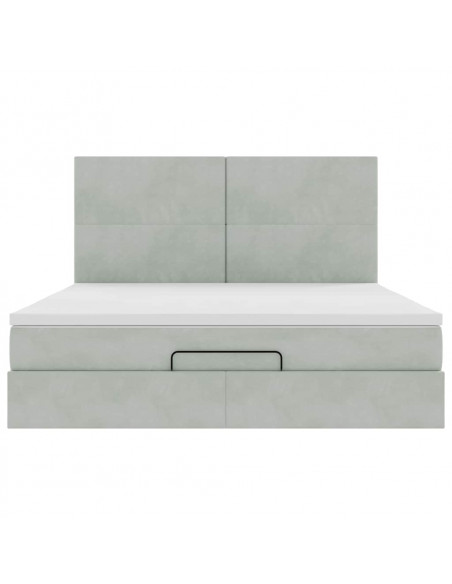 Struttura Letto Pouf con Materassi 200x200 cm Velluto