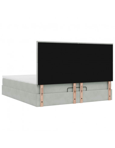 Struttura Letto Pouf con Materassi 200x200 cm Velluto