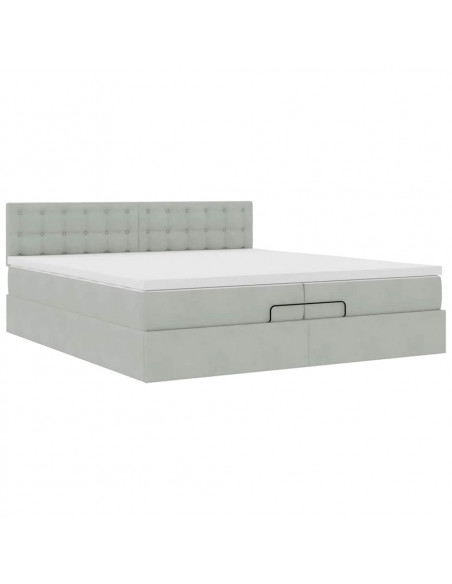Struttura Letto Pouf con Materassi 200x200 cm Velluto