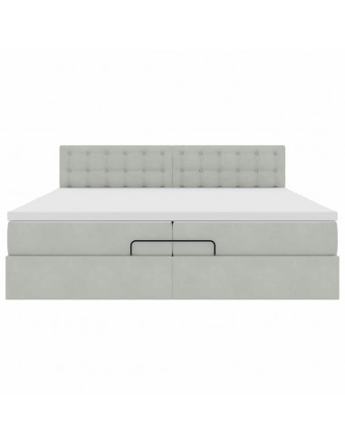 Struttura Letto Pouf con Materassi 200x200 cm Velluto