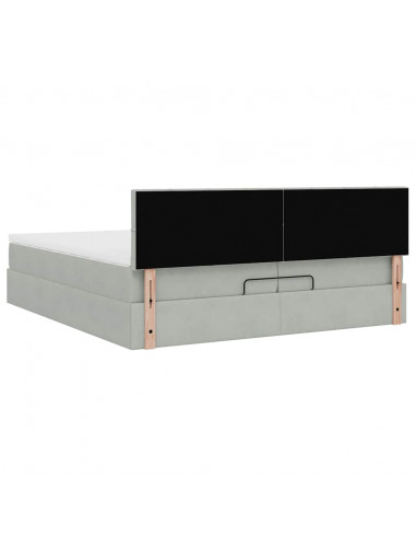 Struttura Letto Pouf con Materassi 200x200 cm Velluto