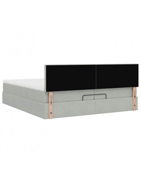Struttura Letto Pouf con Materassi 200x200 cm Velluto