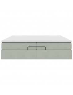 Struttura Letto Pouf con Materassi 200x200 cm Velluto 2