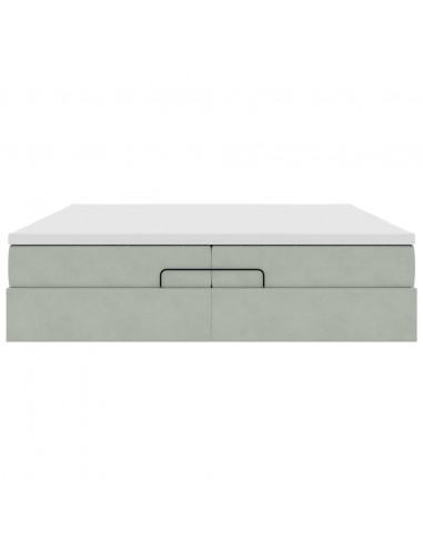 Struttura Letto Pouf con Materassi 200x200 cm Velluto