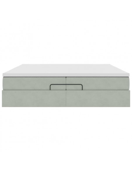 Struttura Letto Pouf con Materassi 200x200 cm Velluto