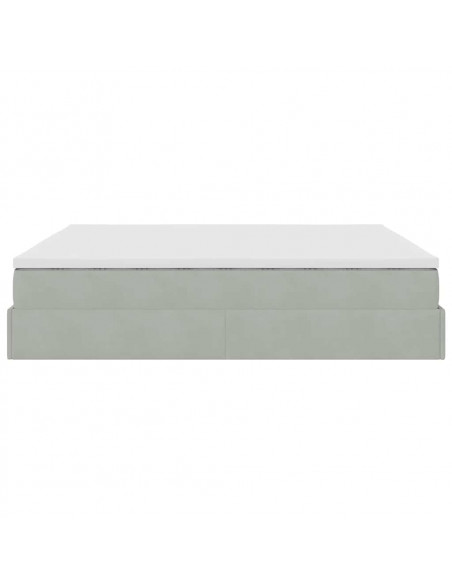 Struttura Letto Pouf con Materassi 200x200 cm Velluto