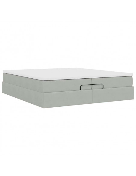 Struttura Letto Pouf con Materassi 200x200 cm Velluto