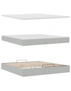 Struttura Letto Pouf con Materassi 200x200 cm Velluto 2