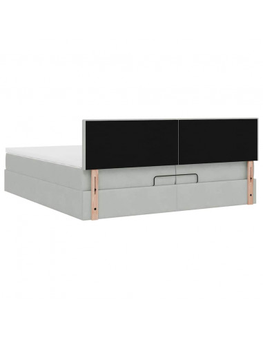 Struttura Letto Pouf con Materassi 200x200 cm Velluto