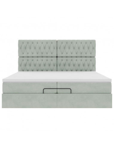 Struttura Letto Pouf con Materassi 200x200 cm Velluto