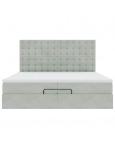 Struttura Letto Pouf con Materassi 200x200 cm Velluto 2