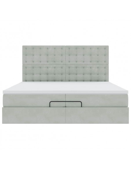 Struttura Letto Pouf con Materassi 200x200 cm Velluto
