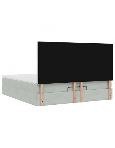 Struttura Letto Pouf con Materassi 200x200 cm Velluto