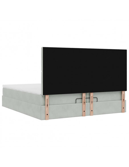 Struttura Letto Pouf con Materassi 200x200 cm Velluto