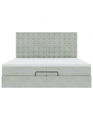 Struttura Letto Pouf con Materassi 200x200 cm Velluto