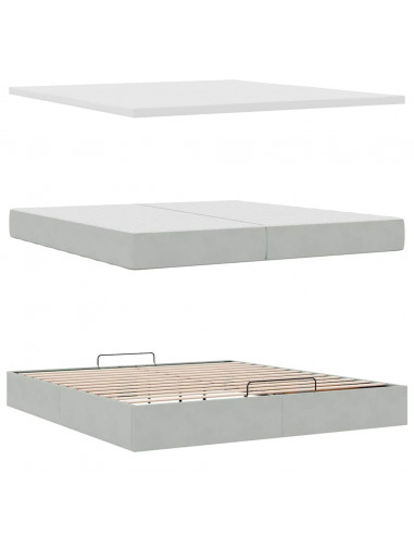 Struttura Letto Pouf con Materassi 200x200 cm Velluto