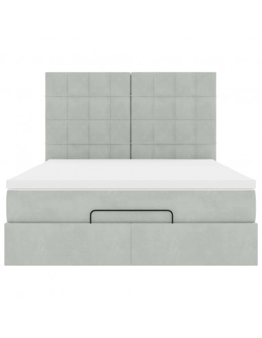 Struttura Letto Pouf con Materassi 140x190 cm Velluto