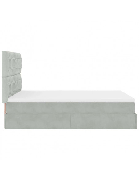 Struttura Letto Pouf con Materassi 140x190 cm Velluto
