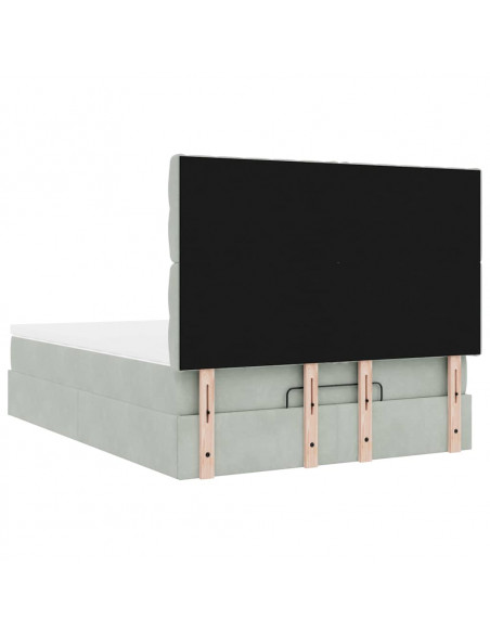 Struttura Letto Pouf con Materassi 140x190 cm Velluto