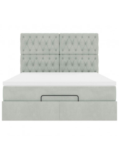 Struttura Letto Pouf con Materassi 140x190 cm Velluto