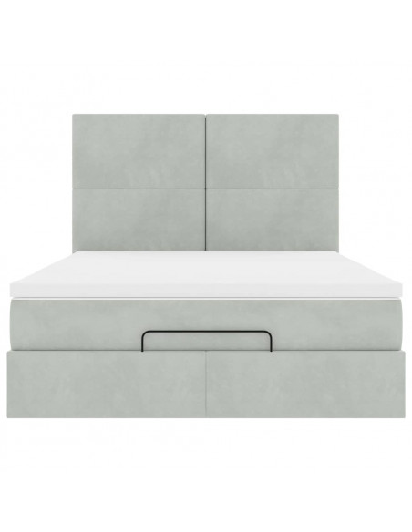 Struttura Letto Pouf con Materassi 140x190 cm Velluto