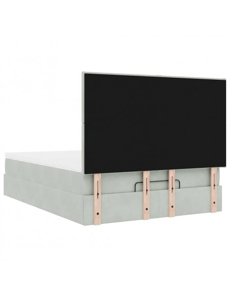 Struttura Letto Pouf con Materassi 140x190 cm Velluto
