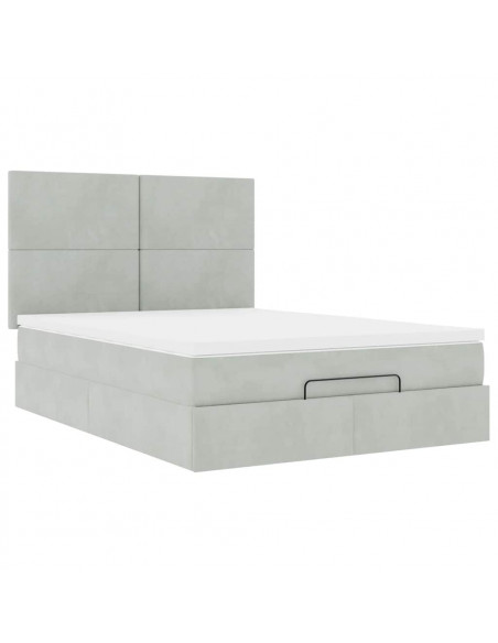 Struttura Letto Pouf con Materassi 140x190 cm Velluto