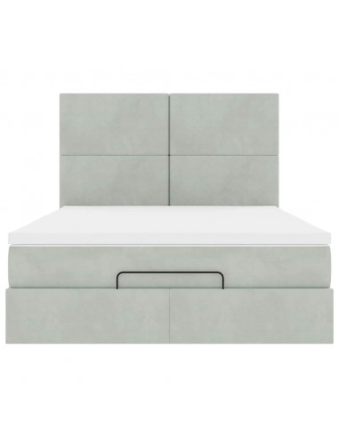 Struttura Letto Pouf con Materassi 140x190 cm Velluto