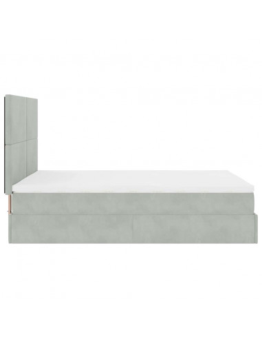 Struttura Letto Pouf con Materassi 140x190 cm Velluto