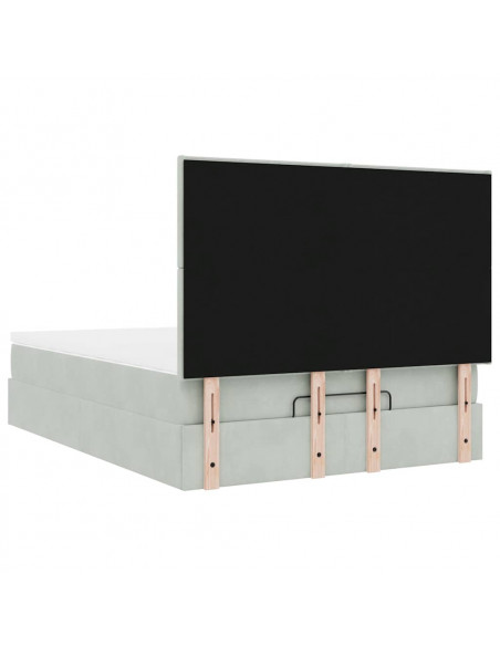 Struttura Letto Pouf con Materassi 140x190 cm Velluto