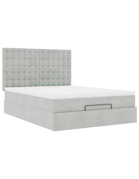 Struttura Letto Pouf con Materassi 140x190 cm Velluto