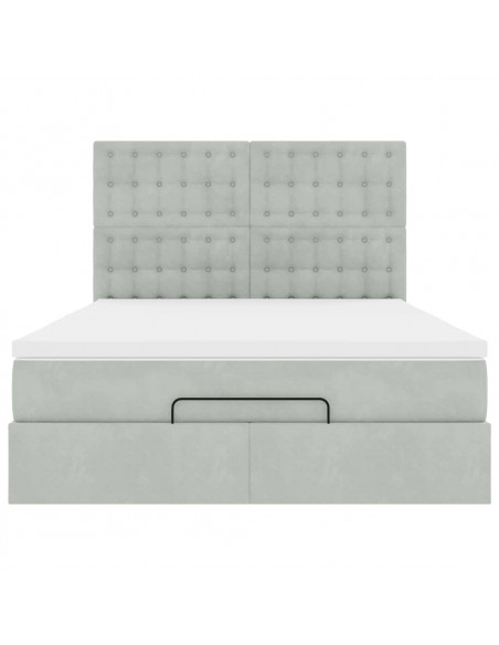 Struttura Letto Pouf con Materassi 140x190 cm Velluto