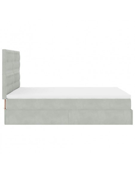 Struttura Letto Pouf con Materassi 140x190 cm Velluto