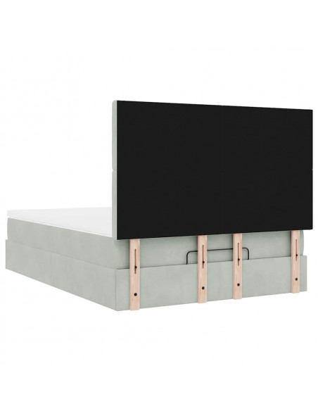 Struttura Letto Pouf con Materassi 140x190 cm Velluto