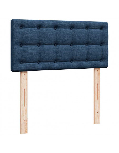 Struttura Letto Pouf con Materasso Blu 80x200 cm in Tessuto