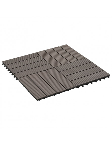 Piastrelle per Decking in WPC 11 pz 30x30cm 1mq Marrone Scuro
