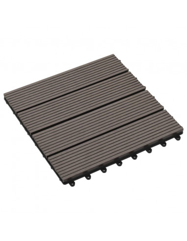 Piastrelle per Decking in WPC 11 pz 30x30cm 1mq Marrone Scuro