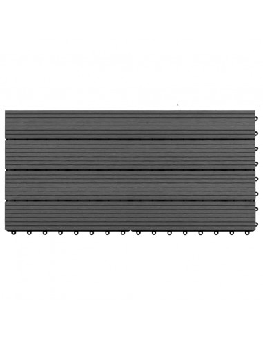 Piastrelle per Decking in WPC 6 pz 60x30 cm 1,08 m² Nere