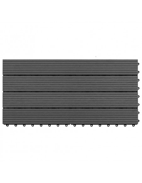 Piastrelle per Decking in WPC 6 pz 60x30 cm 1,08 m² Nere