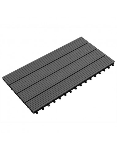 Piastrelle per Decking in WPC 6 pz 60x30 cm 1,08 m² Nere