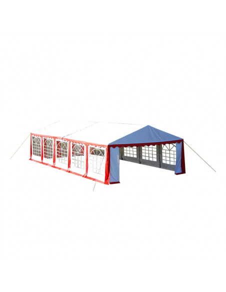 Tetto e pareti di gazebo da festa 10 x 5 m Rosso & Bianco